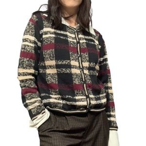 Vintage patchwork knit cardigan